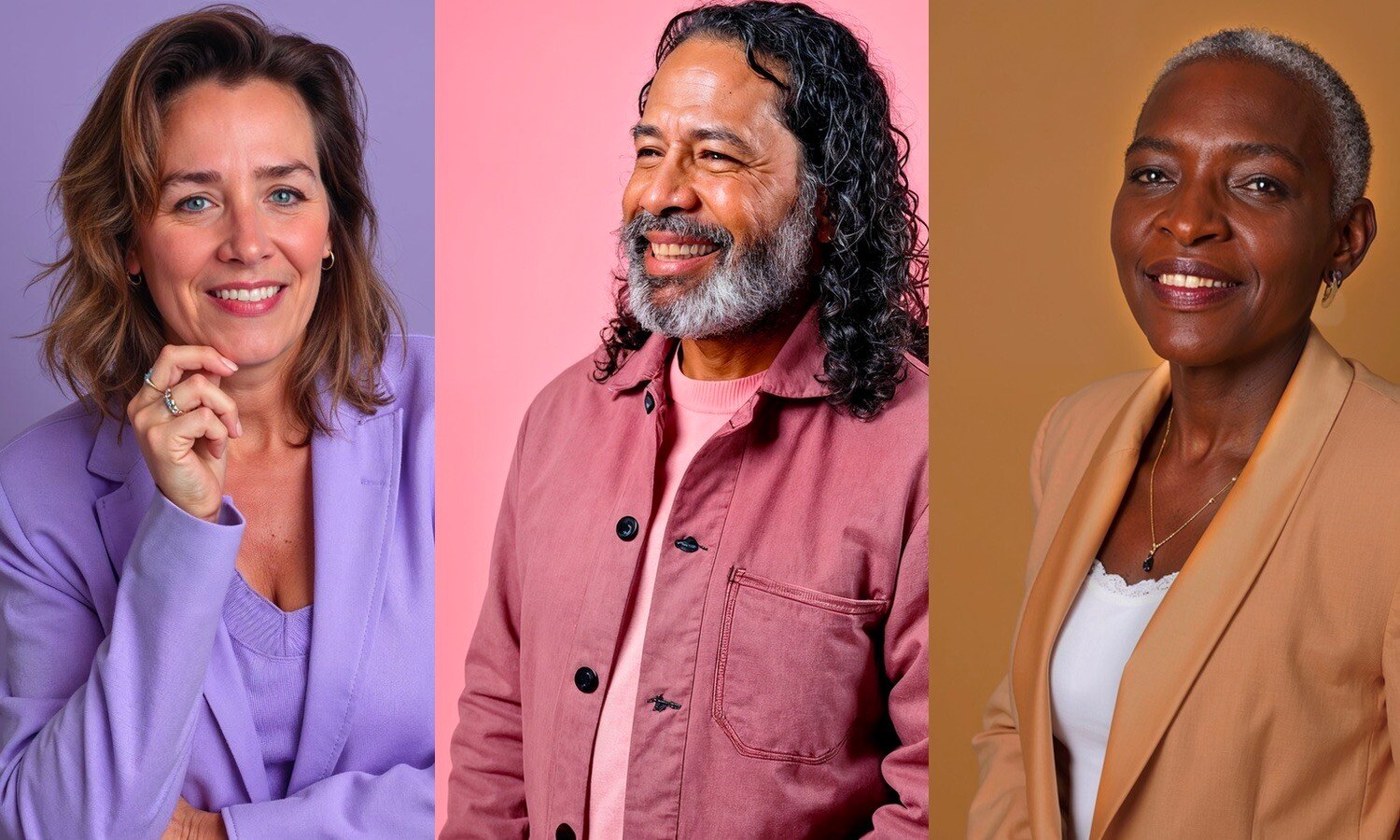 Three of DigiAnne's hybrid human/AI models 