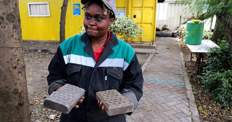 Recycled-plastic-bricks